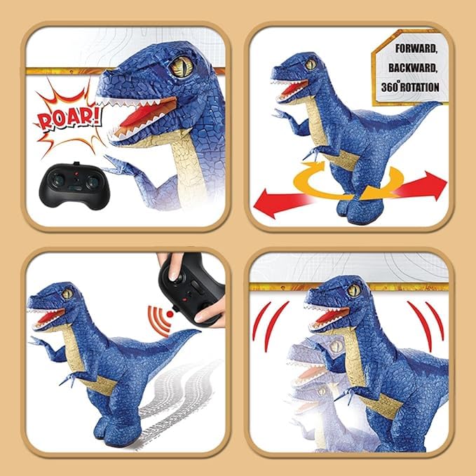 nino's 3ft Inflatable Dinosaur RC Toy for Kids, Electric Dinosaur Toy with 360°Rotation, Rechargeable T-Rex RC Walking for Boys & Girls, Christmas Birthday Gifts for Kids Age 6-12 Years (Green)