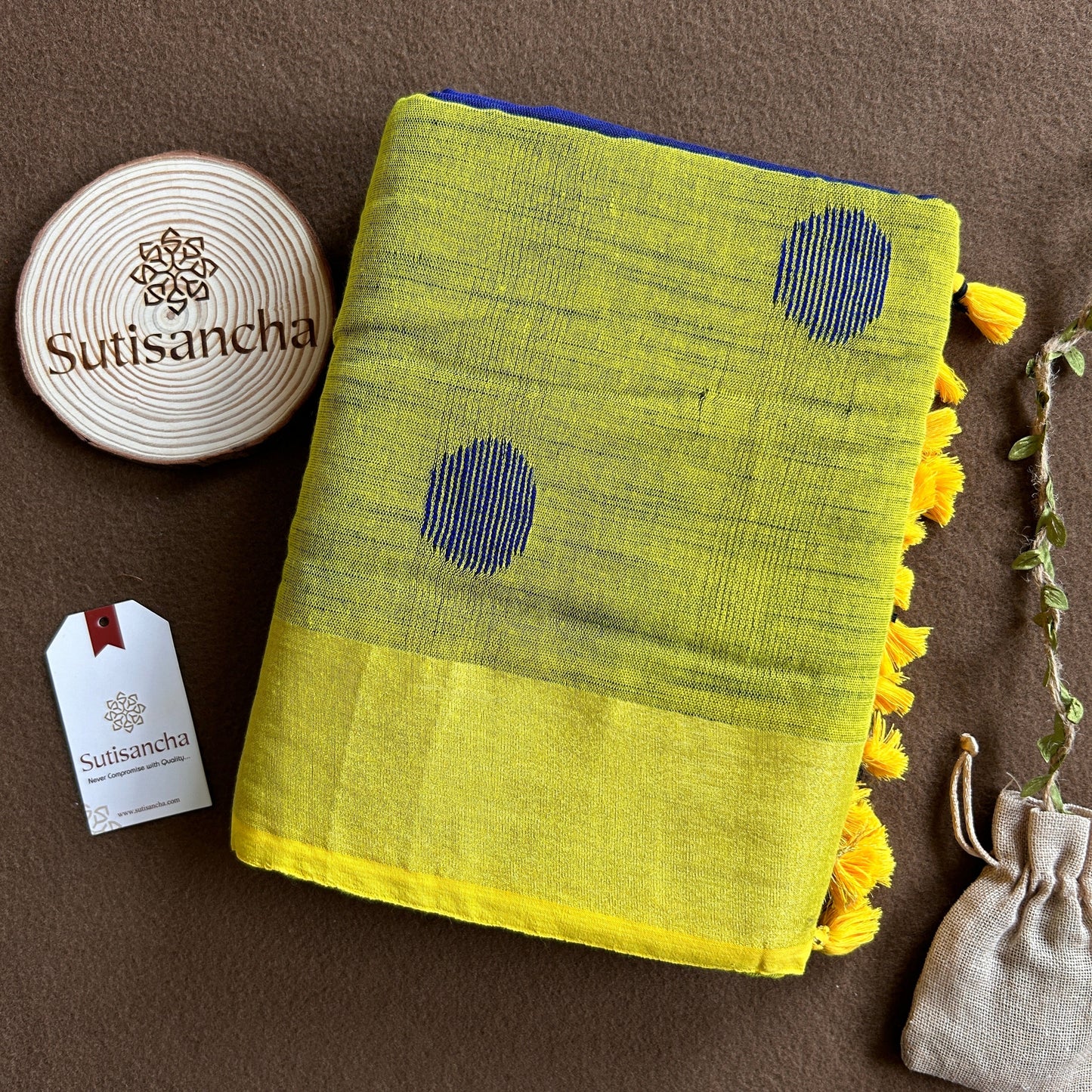 SutiSancha Woven Heritage Handloom Cotton Saree