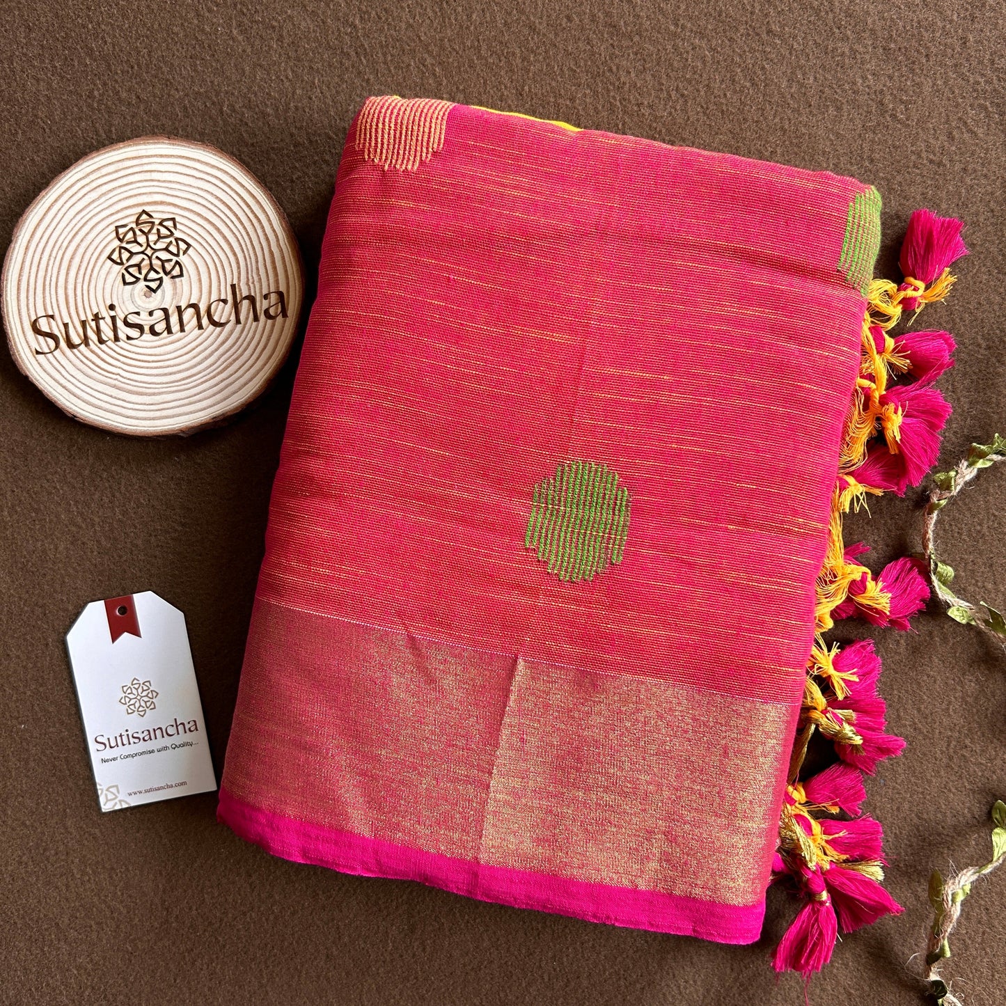 SutiSancha Woven Heritage Handloom Cotton Saree