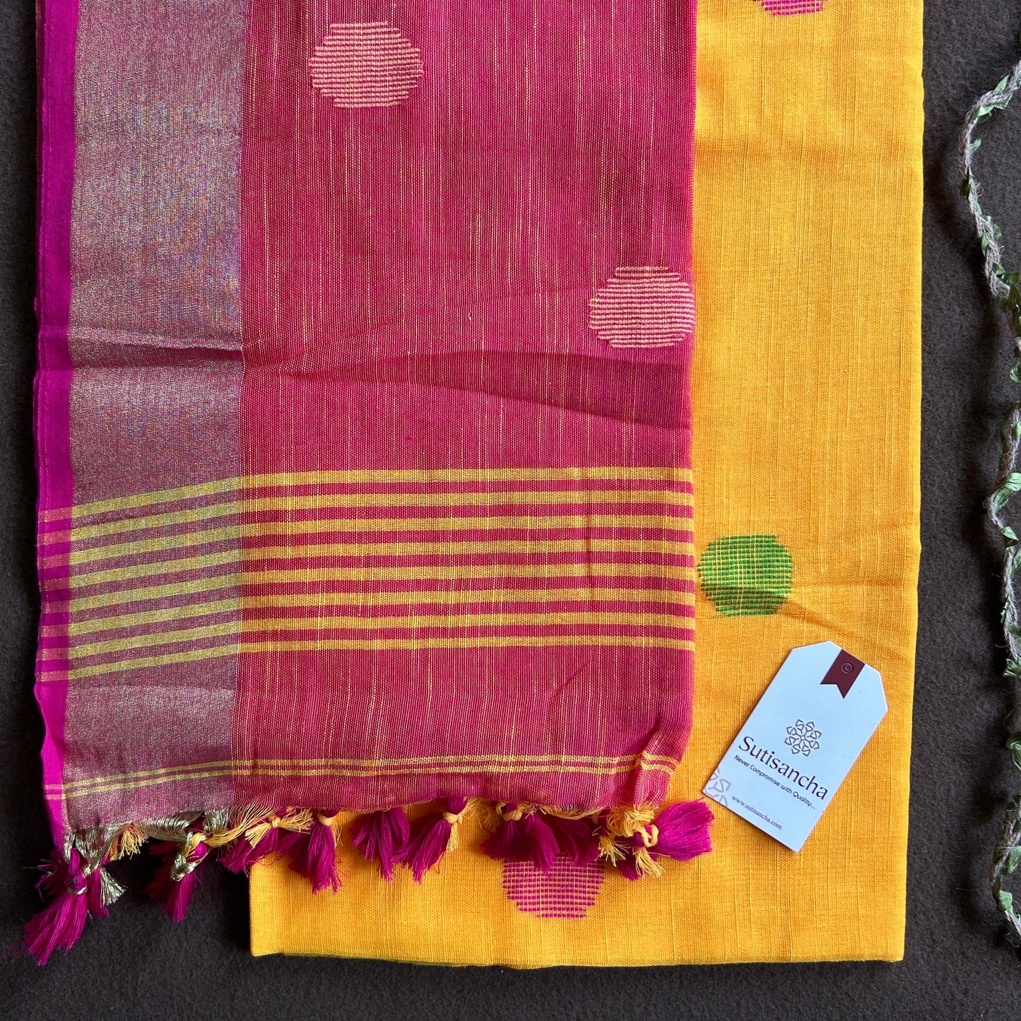SutiSancha Woven Heritage Handloom Cotton Saree