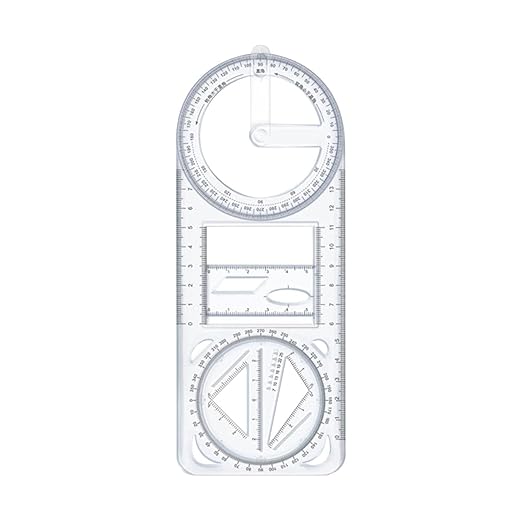 Jashgop Multifunctional Geometric Ruler Mathematics Drawing Template for Woodworking Style A | 1 Multifunctional Geometric Ruler.