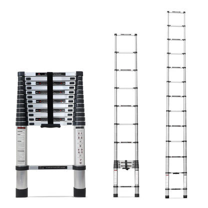 Corvids 3.2m (10.5 feet) Portable & Compact Aluminum Telescopic Ladder | 2-Year Warranty | EN131 Certified 11-Steps Foldable Multipurpose Step Ladder for Home & Outdoor use