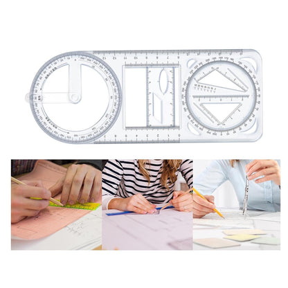 Jashgop Multifunctional Geometric Ruler Mathematics Drawing Template for Woodworking Style A | 1 Multifunctional Geometric Ruler.