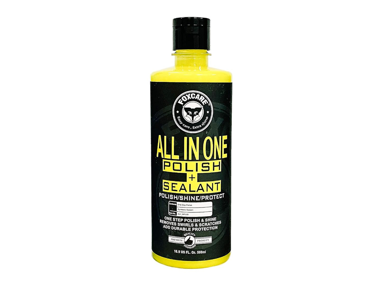 Foxcare All in One Polish + Sealant, Multipurpose Car & Bike Polish Also Suitable for Dashboard, Restores Faded Plastic & Fibre - 500ml