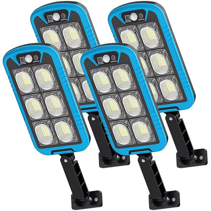 OKPRO Solar Lights for Outside - 8000LM Solar Street Lights Outdoor Motion Sensor with Remote Control, Solar Flood Powered Parking Lot Light, IP66 Waterproof Solar Security Lamp for Yard, Path (4PCS)
