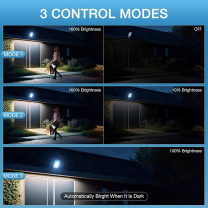 OKPRO Solar Lights for Outside - 8000LM Solar Street Lights Outdoor Motion Sensor with Remote Control, Solar Flood Powered Parking Lot Light, IP66 Waterproof Solar Security Lamp for Yard, Path (4PCS)