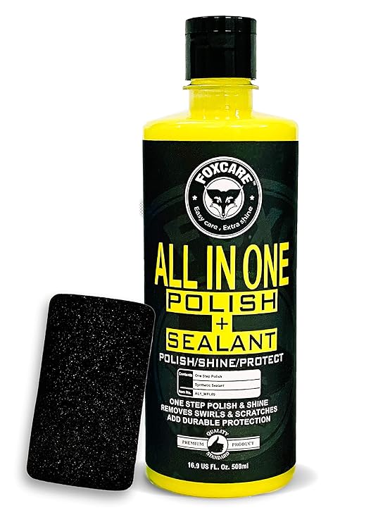 Foxcare All in One Polish + Sealant, Multipurpose Car & Bike Polish Also Suitable for Dashboard, Restores Faded Plastic & Fibre - 500ml