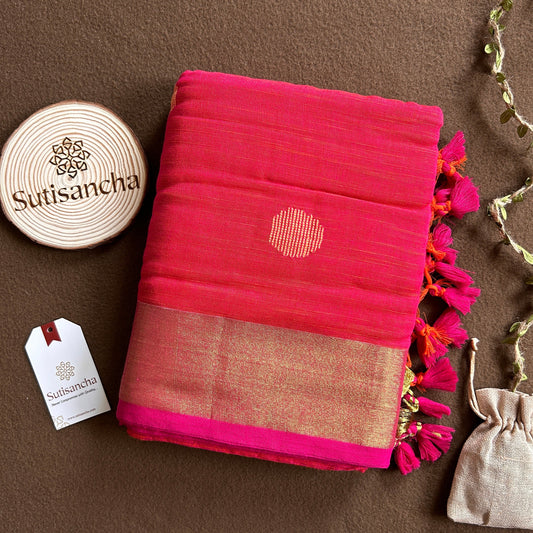 SutiSancha Woven Heritage Handloom Cotton Saree