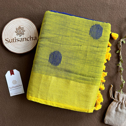 SutiSancha Woven Heritage Handloom Cotton Saree