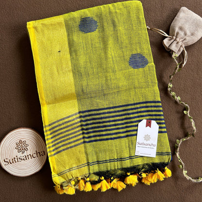 SutiSancha Woven Heritage Handloom Cotton Saree