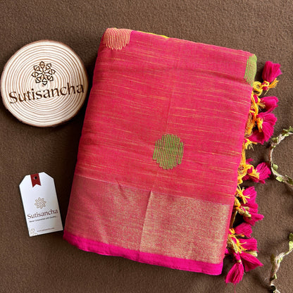 SutiSancha Woven Heritage Handloom Cotton Saree