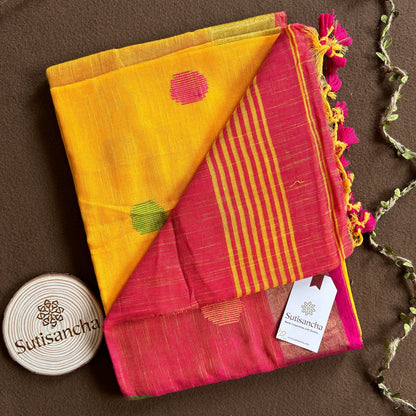 SutiSancha Woven Heritage Handloom Cotton Saree