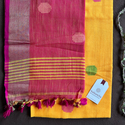 SutiSancha Woven Heritage Handloom Cotton Saree