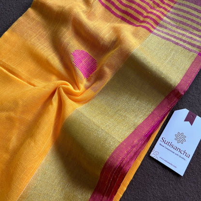 SutiSancha Woven Heritage Handloom Cotton Saree
